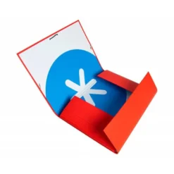 Carpeta liderpapel antartik gomas a4 3 solapas carton forrado color roja