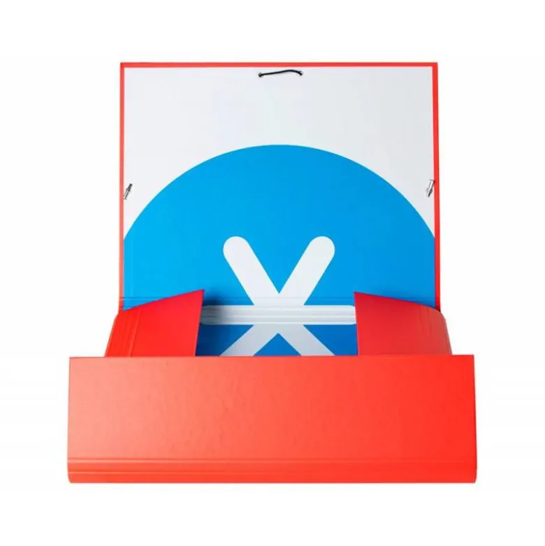 Carpeta liderpapel antartik gomas a4 3 solapas carton forrado color roja