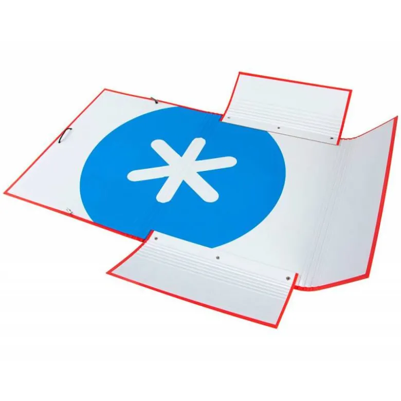 Carpeta liderpapel antartik gomas a4 3 solapas carton forrado color roja
