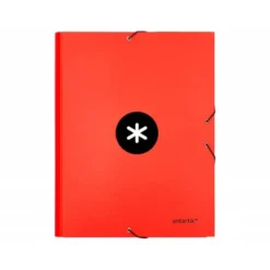 Carpeta liderpapel antartik gomas a4 3 solapas carton forrado color roja