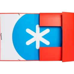 Carpeta liderpapel antartik gomas a4 3 solapas carton forrado color roja