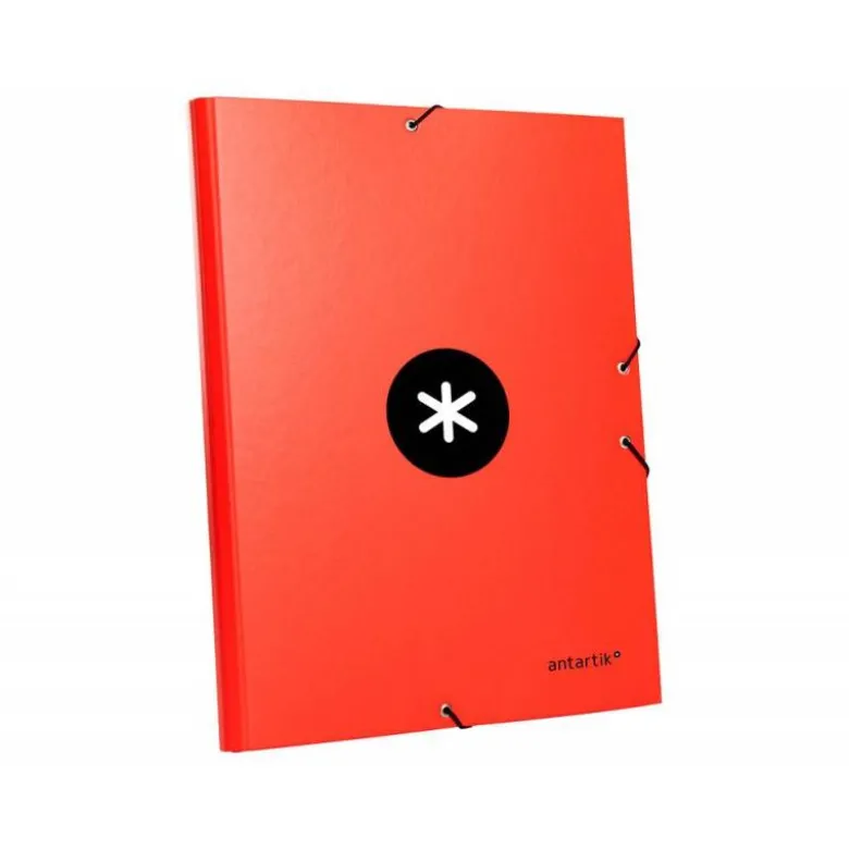 Carpeta liderpapel antartik gomas a4 3 solapas carton forrado color roja