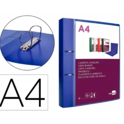 CARPETA LIDERPAPEL CANGURO 2 ANILLAS 40 MM MIXTAS POLIPROPILENO DIN A4 AZUL