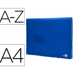 Carpeta liderpapel clasificador fuelle 32112 polipropileno Din A4 azul transparente 13 departamentos