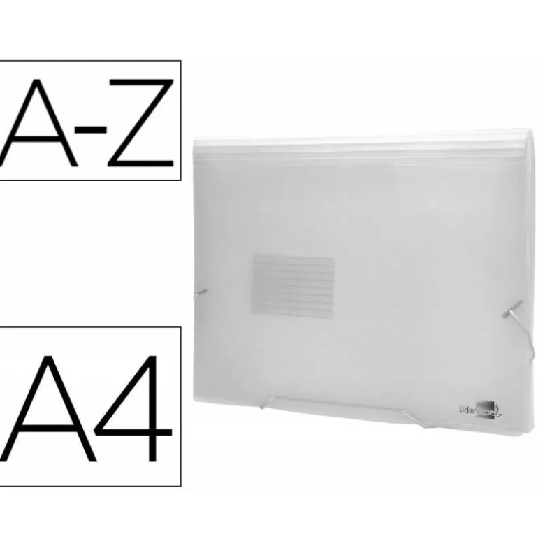 Carpeta liderpapel clasificador fuelle 32114 polipropileno Din A4 color incolora 13 departamentos