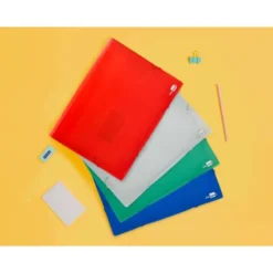Carpeta liderpapel clasificador fuelle 32110 polipropileno Din A4 rojo transparente 13 departamentos.