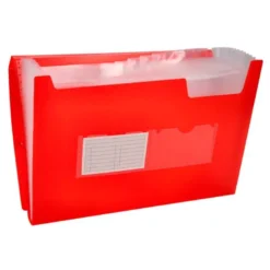 Carpeta liderpapel clasificador fuelle 32110 polipropileno Din A4 rojo transparente 13 departamentos.