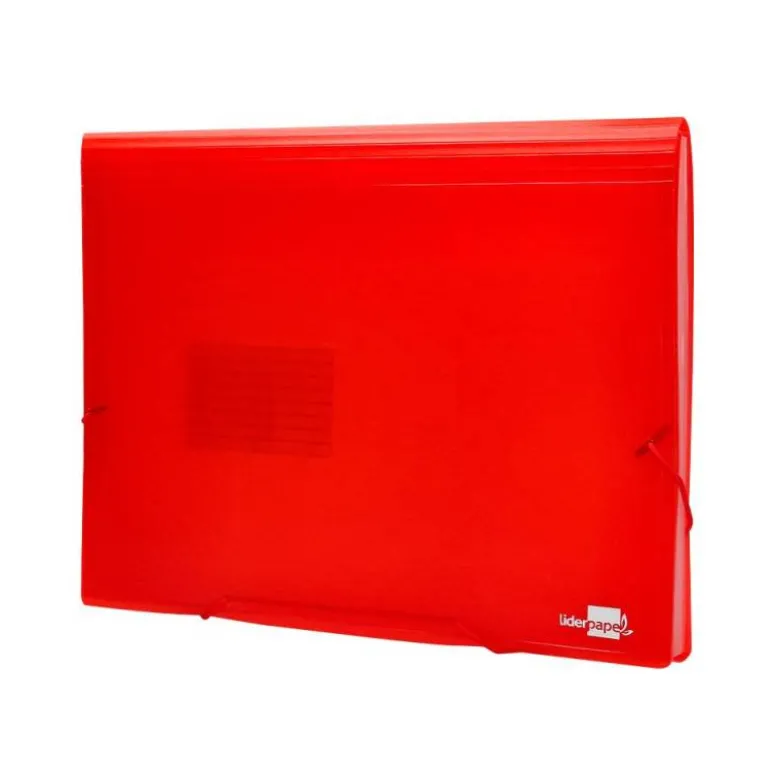 Carpeta liderpapel clasificador fuelle 32110 polipropileno Din A4 rojo transparente 13 departamentos.