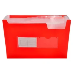 Carpeta liderpapel clasificador fuelle 32110 polipropileno Din A4 rojo transparente 13 departamentos.