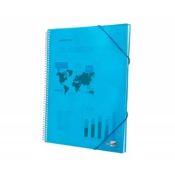 Carpeta Liderpapel con 80 fundas espiral escaparate azul