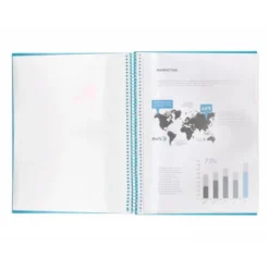 Carpeta Liderpapel con 80 fundas espiral escaparate azul