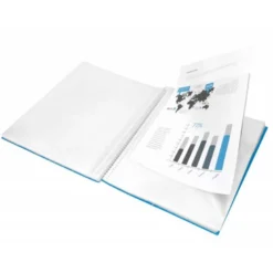 Carpeta Liderpapel con 80 fundas espiral escaparate azul