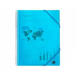 Carpeta Liderpapel con 40 fundas espiral escaparate azul