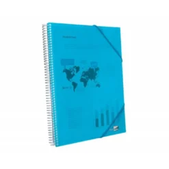 Carpeta Liderpapel con 40 fundas espiral escaparate azul
