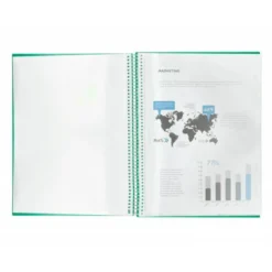Carpeta Liderpapel con 40 fundas espiral escaparate verde