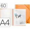 Carpeta Liderpapel con 60 fundas espiral escaparate naranja
