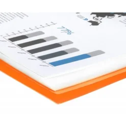 Carpeta Liderpapel con 60 fundas espiral escaparate naranja