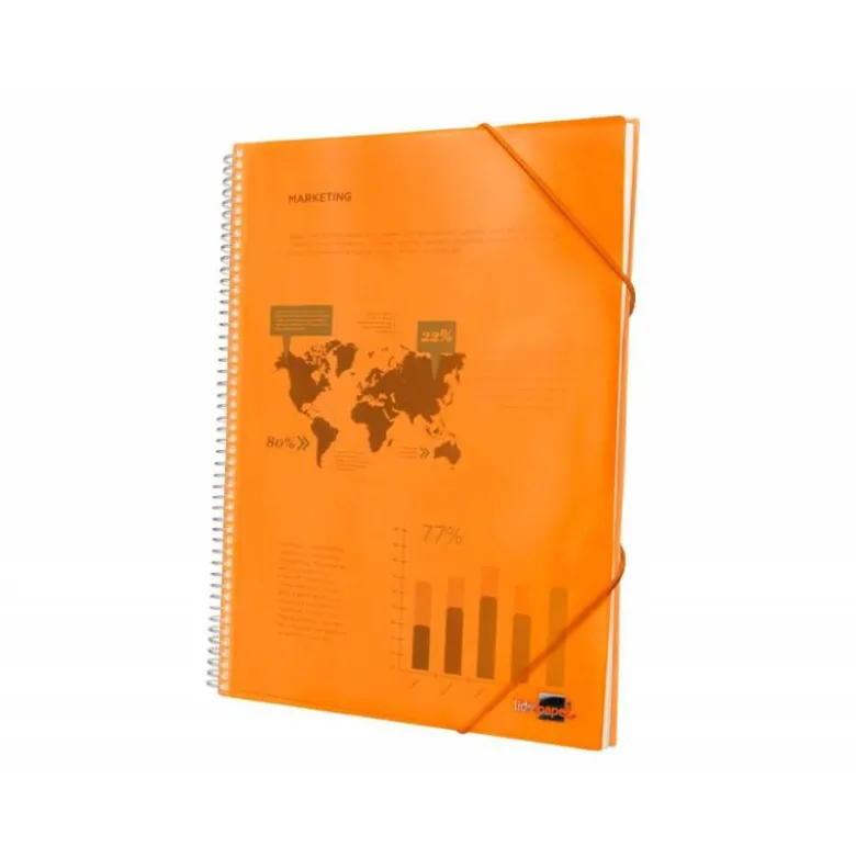 Carpeta Liderpapel con 60 fundas espiral escaparate naranja