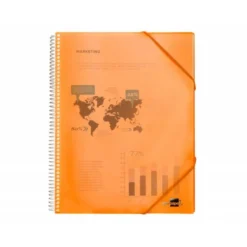 Carpeta Liderpapel con 60 fundas espiral escaparate naranja