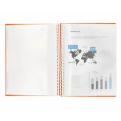 Carpeta Liderpapel con 60 fundas espiral escaparate naranja