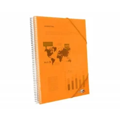 Carpeta Liderpapel con 60 fundas espiral escaparate naranja