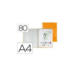 Carpeta Liderpapel con 80 fundas espiral escaparate naranja