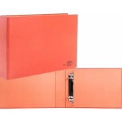 Carpeta Liderpapel cuarto 2 anillas carton apaisado cuero