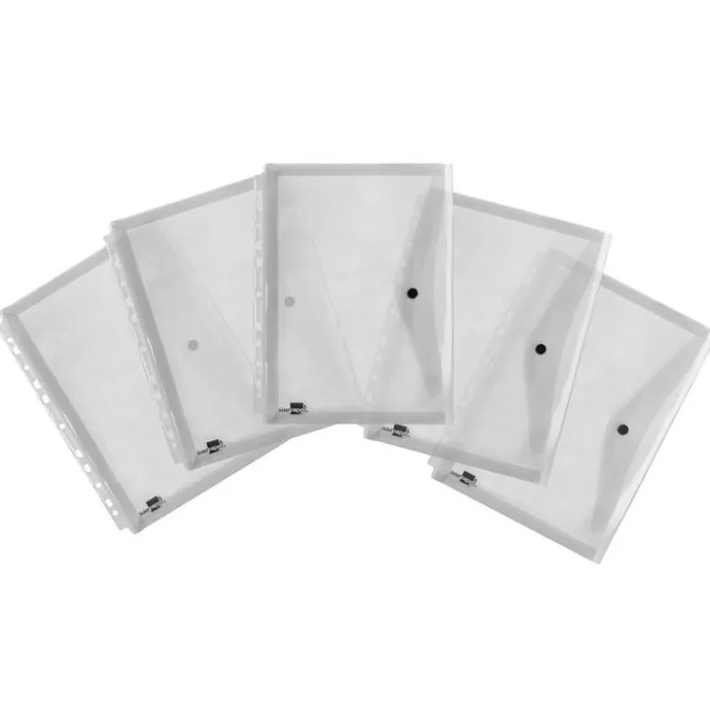 Carpeta liderpapel dossier broche 36664 polipropileno din a4 pack de 5 incolora transparente multitaladro