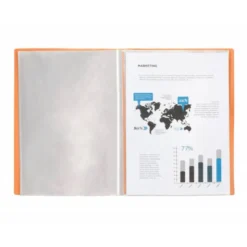 CARPETA LIDERPAPEL ESCAPARATE 60 FUNDAS POLIPROPILENO DIN A4 NARANJA FLUOR OPACO