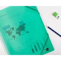 Carpeta Liderpapel escaparate con 20 fundas verde