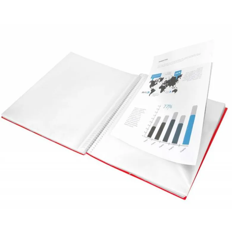 Carpeta Liderpapel escaparate roja con 30 fundas espiral