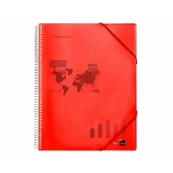 Carpeta Liderpapel escaparate roja con 30 fundas espiral
