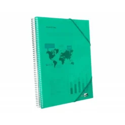 Carpeta Liderpapel escaparate verde con 30 fundas espiral