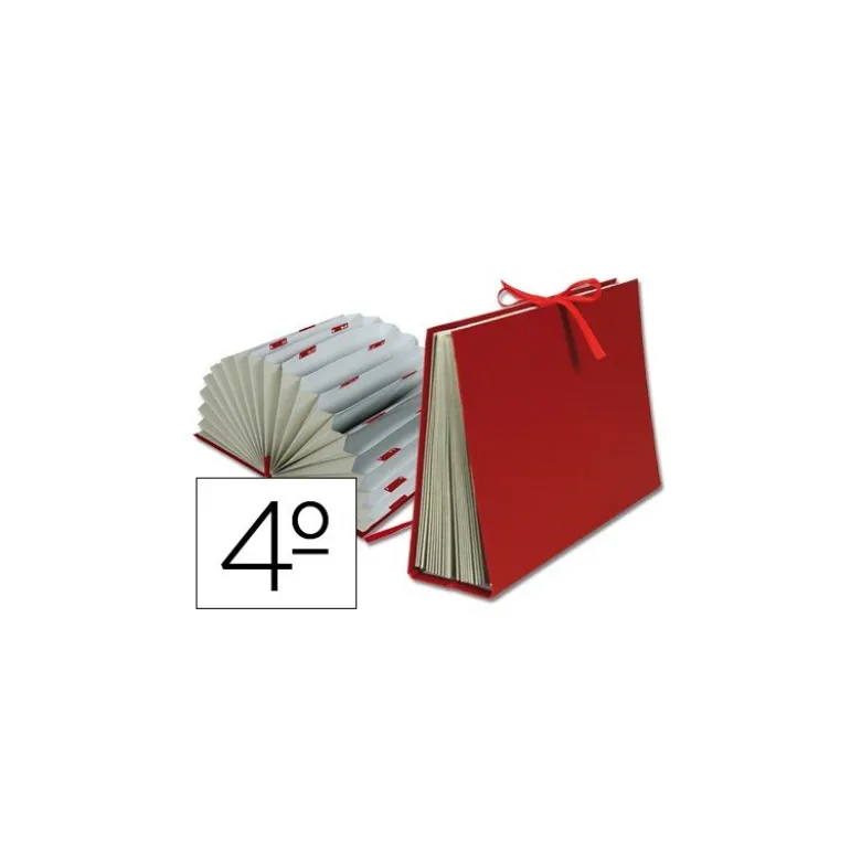 Carpeta Liderpapel fuelle a-z carton forrado cuarto burdeos