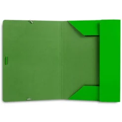 CARPETA LIDERPAPEL GOMAS FOLIO 3 SOLAPAS CARTON PLASTIFICADO COLOR VERDE