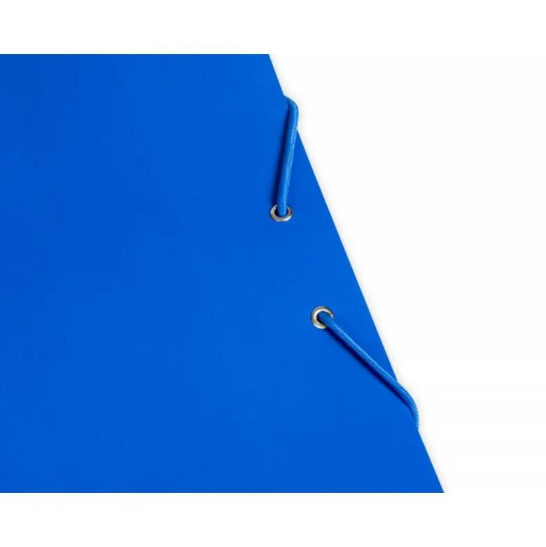 CARPETA LIDERPAPEL GOMAS FOLIO 3 SOLAPAS CARTON PLASTIFICADO COLOR AZUL