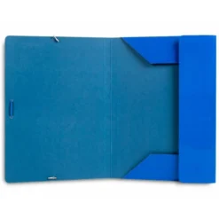 CARPETA LIDERPAPEL GOMAS FOLIO 3 SOLAPAS CARTON PLASTIFICADO COLOR AZUL