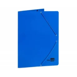 CARPETA LIDERPAPEL GOMAS FOLIO 3 SOLAPAS CARTON PLASTIFICADO COLOR AZUL