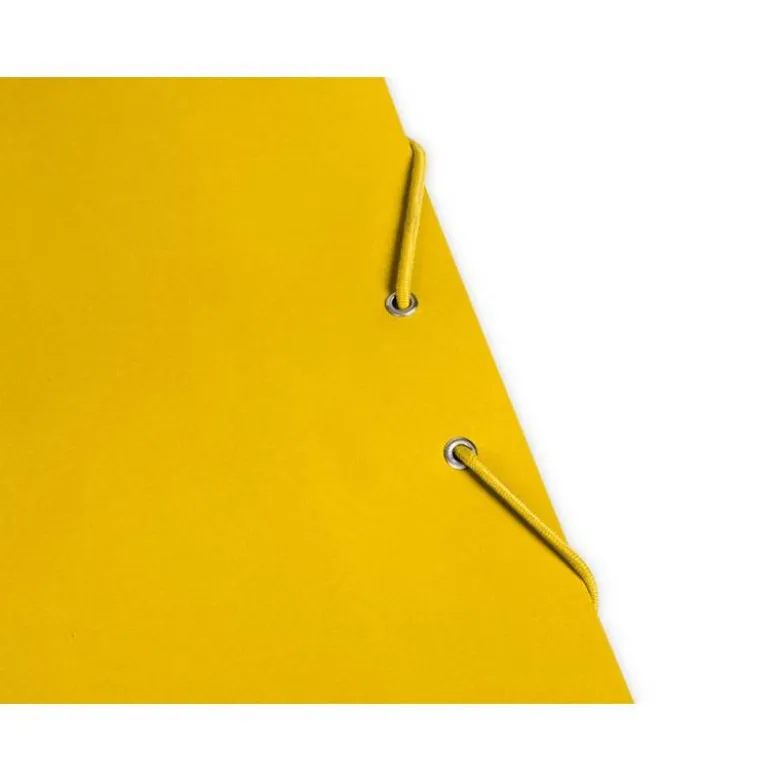 CARPETA LIDERPAPEL GOMAS FOLIO 3 SOLAPAS CARTON PLASTIFICADO COLOR AMARILLO