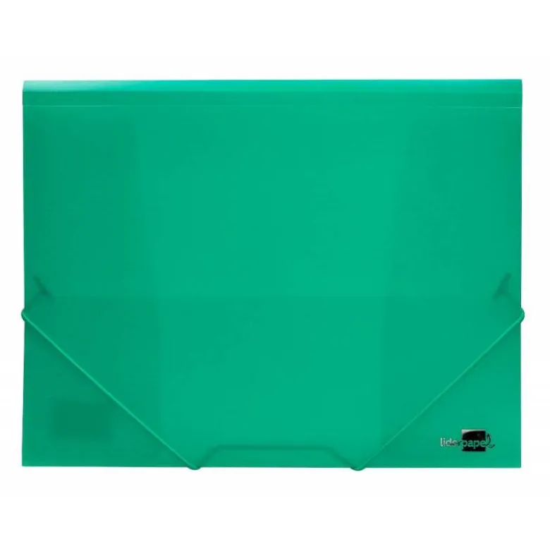 Carpeta liderpapel gomas solapas 34963 polipropileno din a4 verde translucido