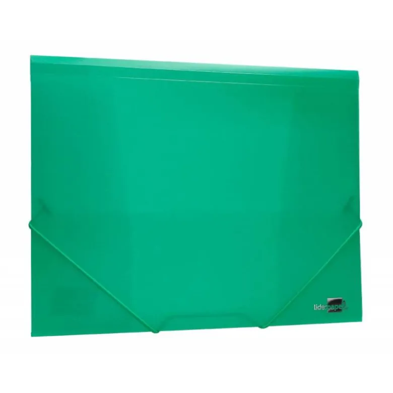 Carpeta liderpapel gomas solapas 34963 polipropileno din a4 verde translucido
