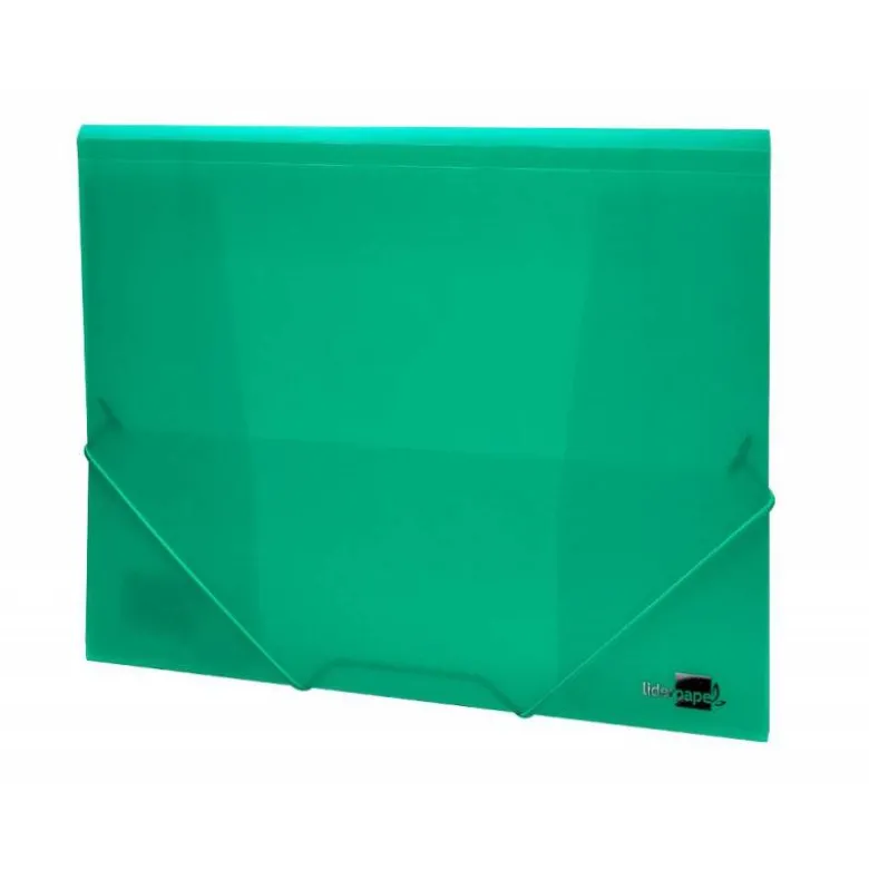 Carpeta liderpapel gomas solapas 34963 polipropileno din a4 verde translucido