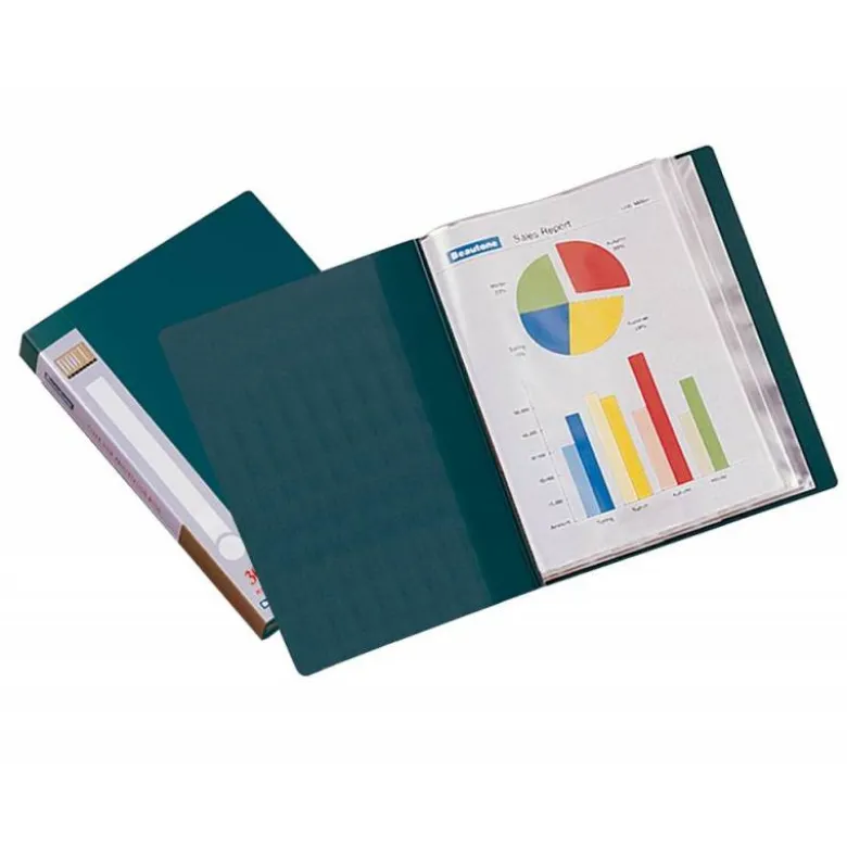 Carpeta Liderpapel personaliza 31703 10 fundas polipropileno Din A4 verde lomo personalizable