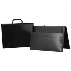 Carpeta Liderpapel portadocumentos broche polipropileno Din A4 negro con asa
