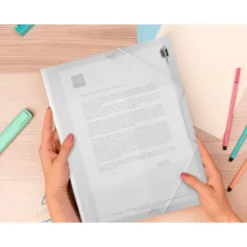 Carpeta lomo flexible con solapas marca Liderpapel Din A4 transparente