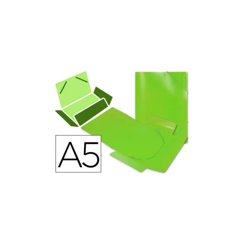 Carpeta lomo flexible gomas con solapas Liderpapel Din A5 color verde