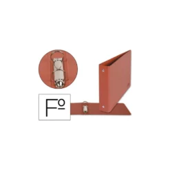 Carpeta marca Liderpapel 2 anillas 40 mm carton cuero folio apaisado