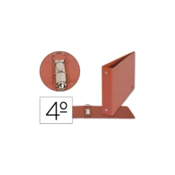 Carpeta marca Liderpapel 2 anillas 40 mm carton cuero cuarto apaisado