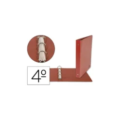 Carpeta marca Liderpapel 4 anillas 25 mm carton cuero cuarto