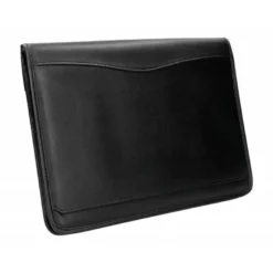 Carpeta portafolios q-connect cremallera 4 anillas 20 mm concalculadora con bolsa para movil color negro 260x355 mm